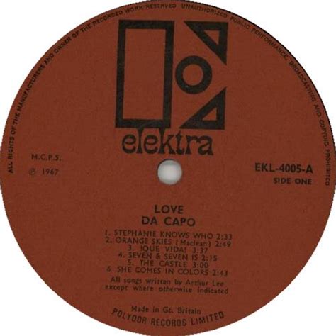 Love Da Capo - 2nd UK vinyl LP album (LP record) (651132)