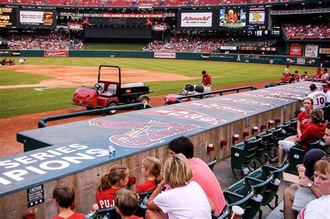 View Behind Dugout Old Busch Stadium Baseball Brew Crew