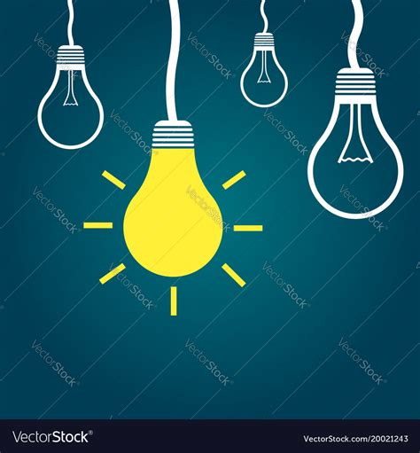 Bulb idea flat Royalty Free Vector Image - VectorStock