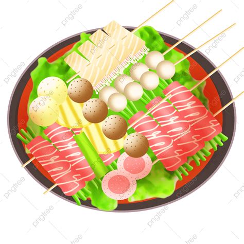 Spicy Hot Pot White Transparent Hand Drawn Cartoon Spicy Hot Spicy Pickled String Vegetable Pot