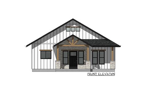 2-Bed Rustic Country Home Plan with 6'-deep Vaulted Front Porch ...