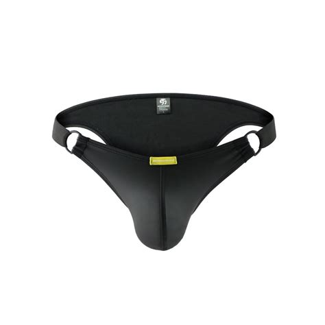 Men Elastic PU Leather U Convex Briefs Lingerie Underwear Sexy Male Gay Erotic Underpants Man