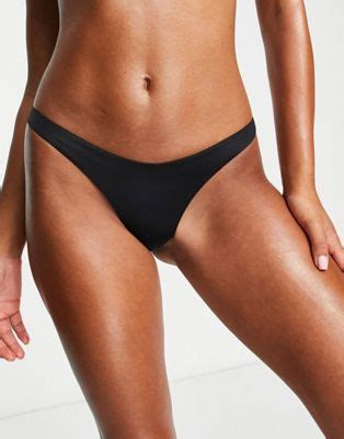 Free Society Mix And Match High Leg Tanga Bikini Bottom In Black Asos