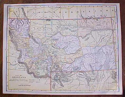 Antique Map Utah Montana 1906 Nice Colors