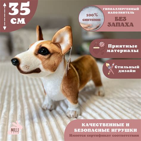 Мягкая реалистичная плюшевая игрушка собака корги - купить с доставкой ...