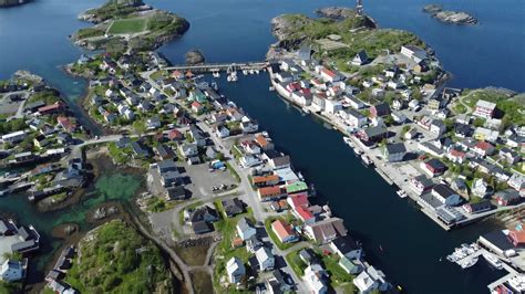 Aerial view of fishing village on Lofoten Islands in Norway 36038163 ...