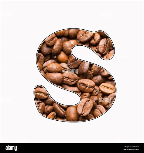 S Letter Of The Alphabet Coffee Beans Background Coffea Stock Photo