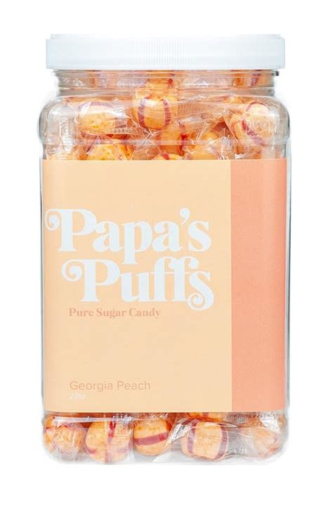 Papas Puffs Georgia Peach Flavored Pure Sugar Candy