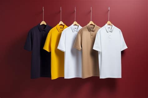 Premium Ai Image A Row Of Polo Shirts Hanging On Clothes Hangers