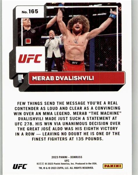 2023 Donruss UFC Holo Orange Laser 165 Merab Dvalishvili For Sale