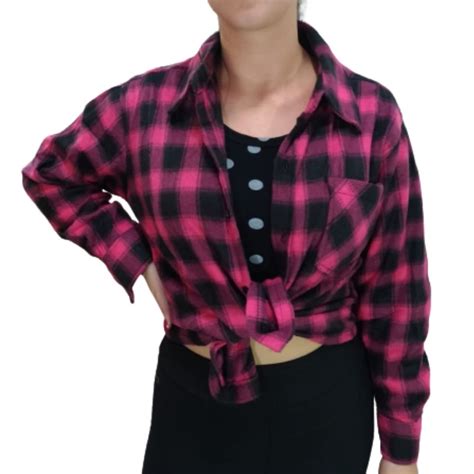 Camisa De Flanela Xadrez Feminina Manga Longa Quentinha No Shoptime