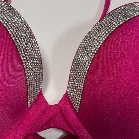 Victoria Secret 38C VERY SEXY Push Up Bikini Top Shine Trim Berry Blush EBay