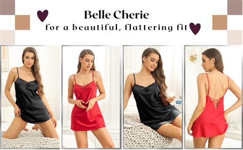 Belle Cherie Woven Lingerie Sexy V Neck Sleepwear Satin Nightgown Lace Mini Slip Chemise Size S