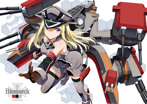 Bismarck Kancolle Blonde Hair Blue Eyes Gloves Gochou