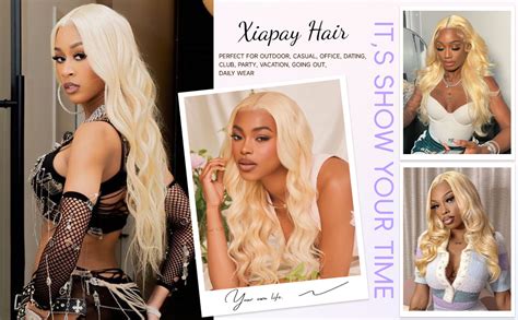 Amazon XIAPAY 13x6 613 Lace Front Wig Human Hair 28 Inch Blonde Wig Human Hair Body Wave