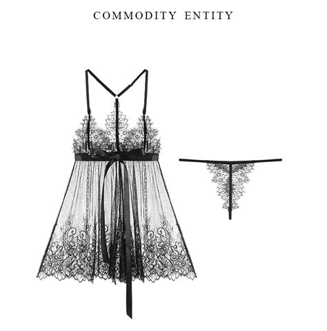 Sexy Women Nighties Sheer Mesh Lace Hem Lace Up Strap Split Night Dress And One Piece Bikini