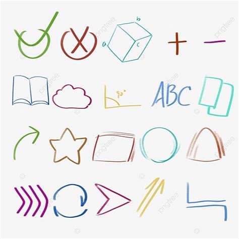 Handwritten Marker Symbol Color Handwriting Sign Png Transparent