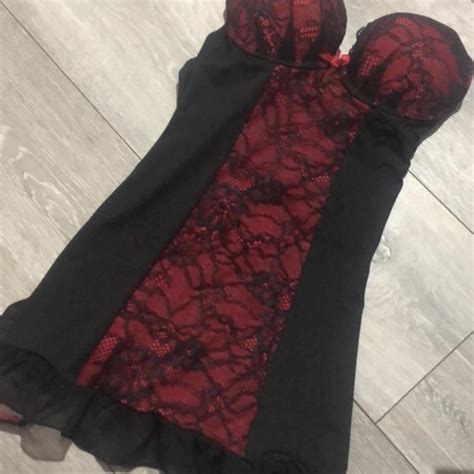 Ann Summers Black And Red Lingerie Bodysuit New Depop