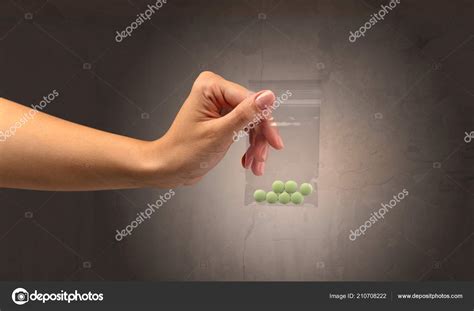 Naked Female Hand Giving Drugs Plastic Bag Stock Photo Ra Studio