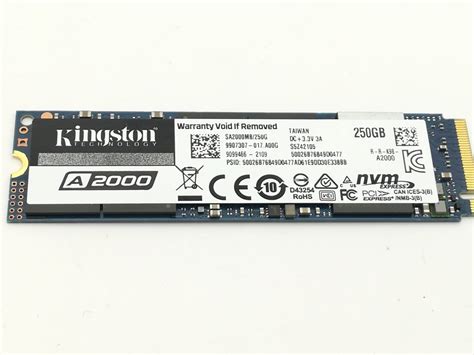 Kingston SA2000M8/250G [A2000 M.2 Type2280 NVMe 250GB] 内蔵型SSD - 最安値・価格 ...