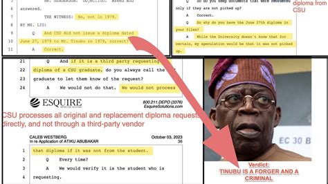 Tinubu Has Committed Forgery And Perjury Can Be Jailed By U S Law Youtube