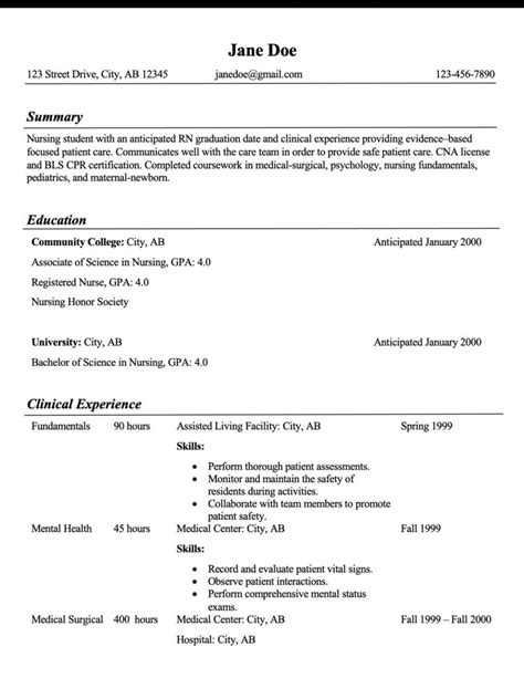 Nursing Student Resume Template - Etsy