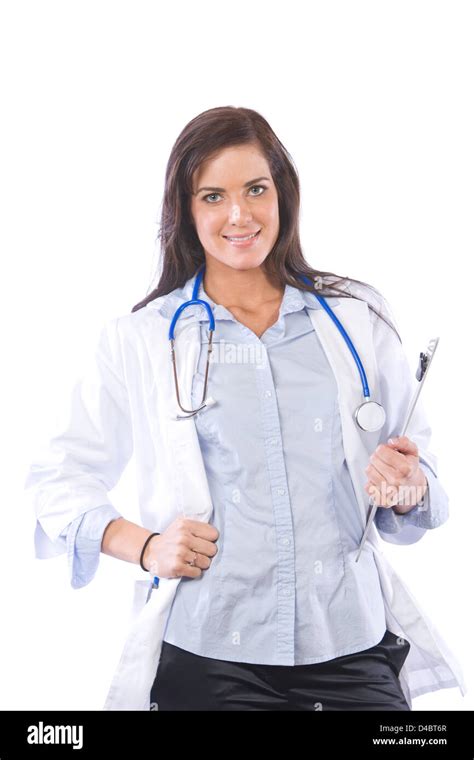 Female Doctor Isolated On White Stock Photo Alamy