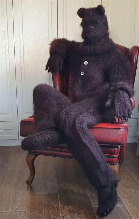 Funny Brown Bear Costume Handmade Mohair Theatre Fuzzy Bear Outfit