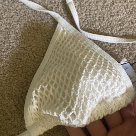 White Crochet Glassons Bikini Size 6 Depop