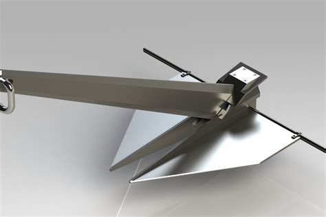 danforth fluke style anchor step iges solidworks  cad model