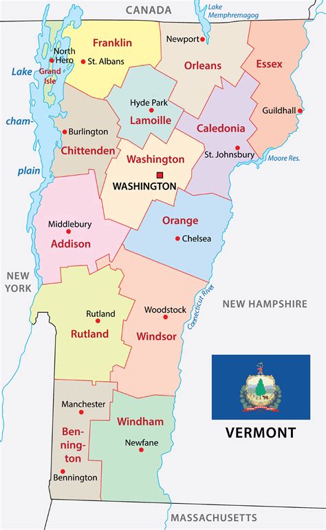 Vermont Counties Map | Mappr