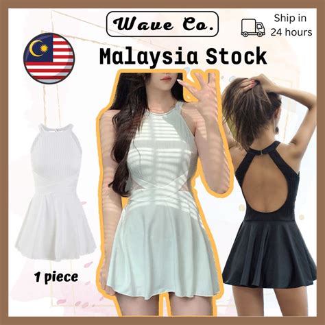 Swimming Suit Swimsuit Swimdress Women Bikini Korean Style One Piece Safety Pant Separate