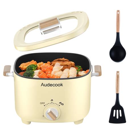 Audecook Hot Pot Electric 25l Portable Nonstick Multicooker For 1 3 Persons