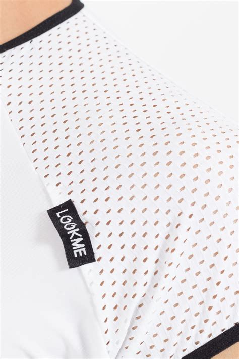 T Shirt mit Druckknöpfe zum seitlichen Öffnen weiß schwarz Oberteile für IHN Club Hot