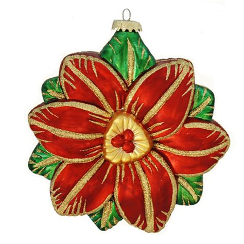 Antique Poinsettia Christmas Ornament