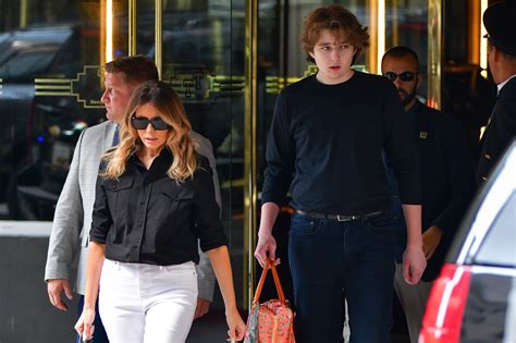 Barron Trump shows off his 6-foot-7 height in NYC