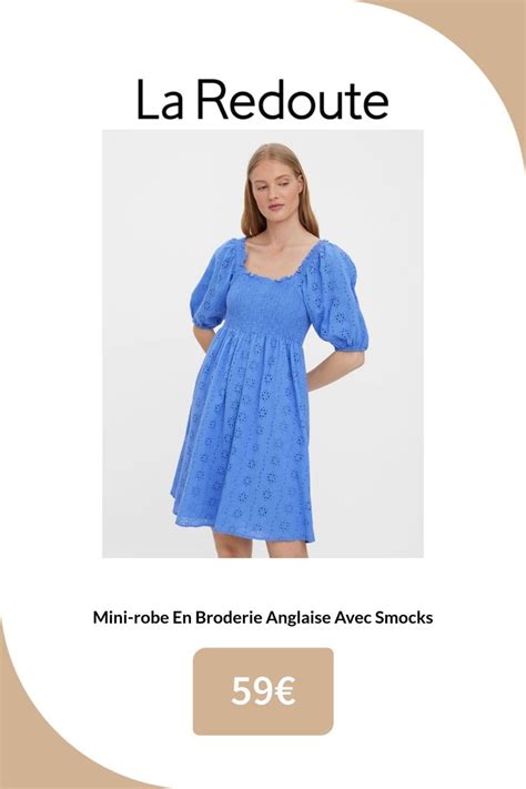 Robe Courte Encolure Carrée Smocks Sur La Poitrine Manches 2