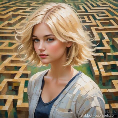 Blonde Coed S Maze Dilemma Stable Diffusion Online