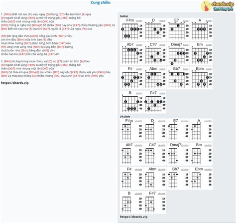 Chord Cung Chi U Ho Ng Khai Nhan C Trung Tab Song Lyric Sheet