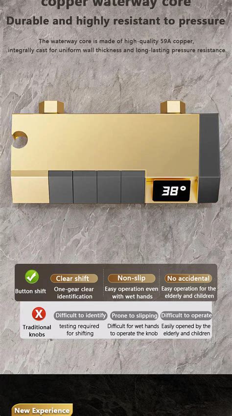 Shower Set In Cold Hot Adjustable Shower Set Temperature Display Bathroom Home With Storage