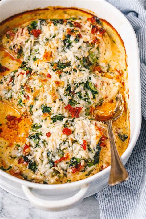 Creamy Baked Chicken Breasts – Creamy Chicken Breast Bake with Spinach