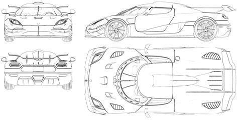 Koenigsegg Agera Blueprint - Download free blueprint for 3D modeling