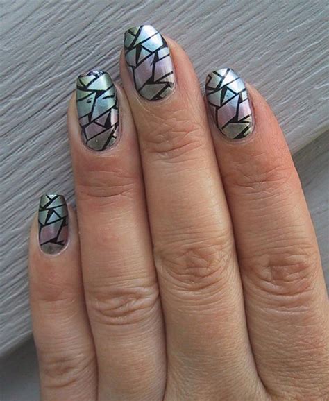 Маникюр битое стекло 2019 - 112 фото маникюра с эффектом осколков ...