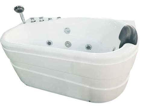EAGO AM175-L 57'' White Acrylic Whirlpool Bathtub with fixtures at