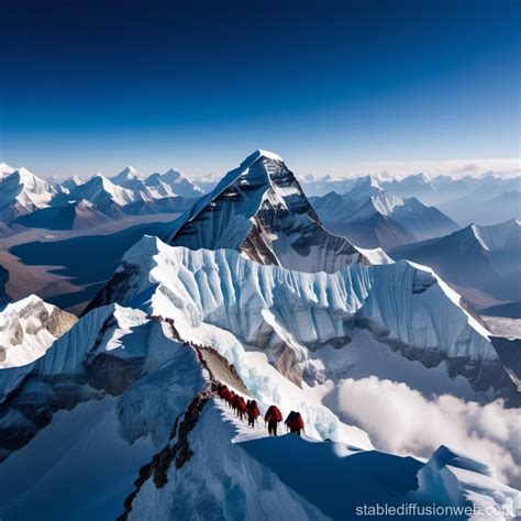everest summits panoramic view stable diffusion
