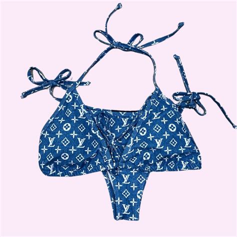 Forever Logo Monogram Bikini In Navy Pink Sugar Bikini