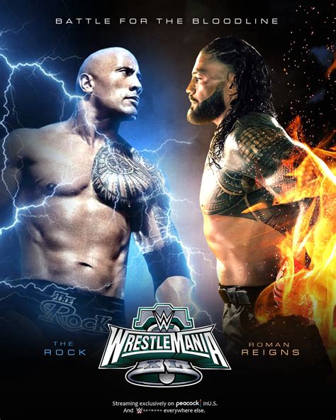 Wrestlemania 40 - Roman Reigns vs The Rock by WWGFX on DeviantArt