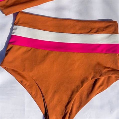 New Lspace Rebel Stripe Bikini Top Gem