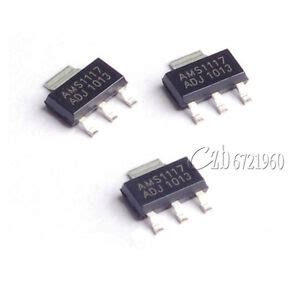 50PCS AMS1117 ADJ SOT-223 AMS LM1117-ADJ 1117 ADJ 1A SMD Voltage ...