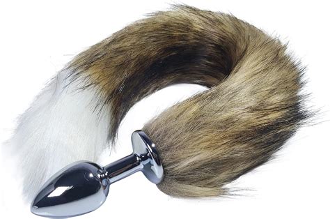 Butt Plug Stainless Steel Anal Plug Multi Function Faux Long Fox Tail Fur Anal Plug Sexy Adult